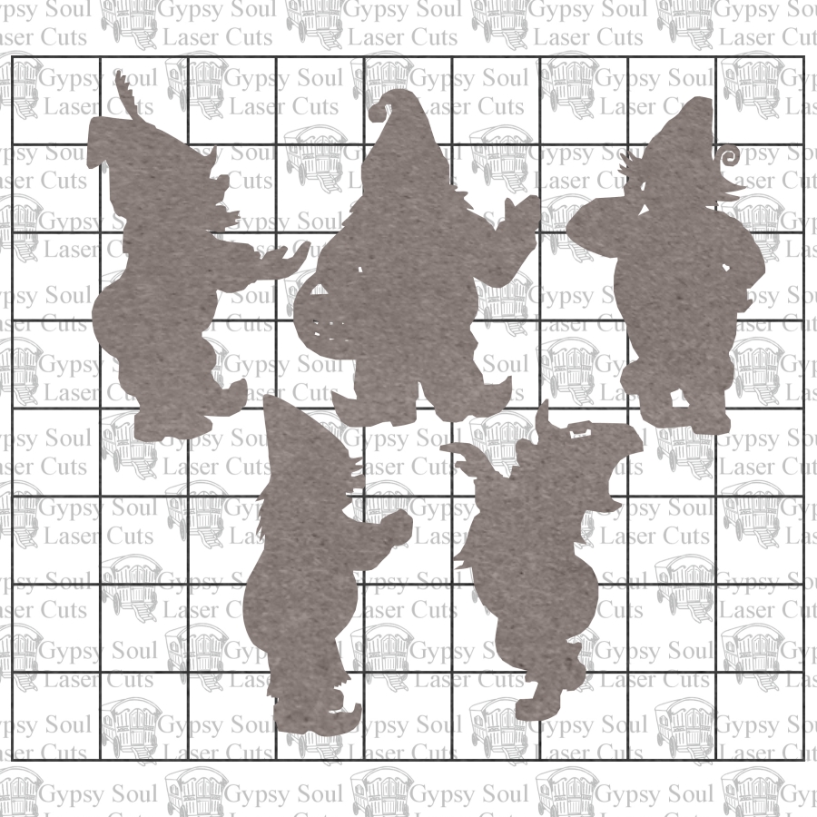 Garden Gnomes Silhouettes Large - Click Image to Close