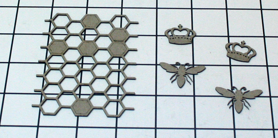 Honeycomb & Queen Bees ATC Sized - Click Image to Close