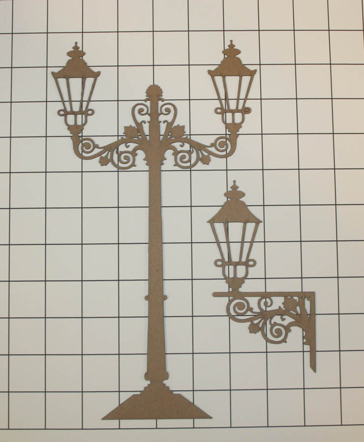 Fancy Lamp Post & Sconce Set : Large - Click Image to Close