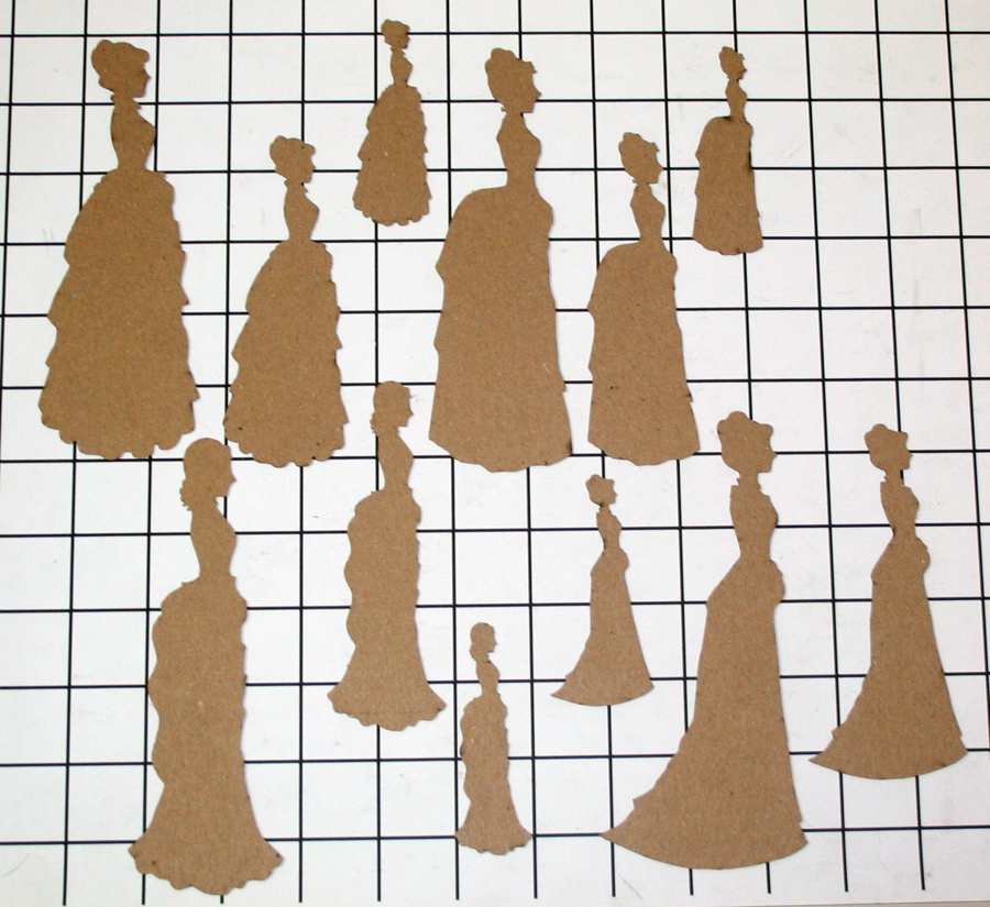 Vintage Ladies Silhouettes Set - Click Image to Close